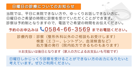 日曜日の診療について